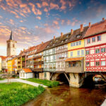 Erfurt besuchen: Fachwerk und Blumen in der grünen Mitte Deutschlands Krämerbrücke Erfurt, Fachwerkhäuser bei Sonnenuntergang