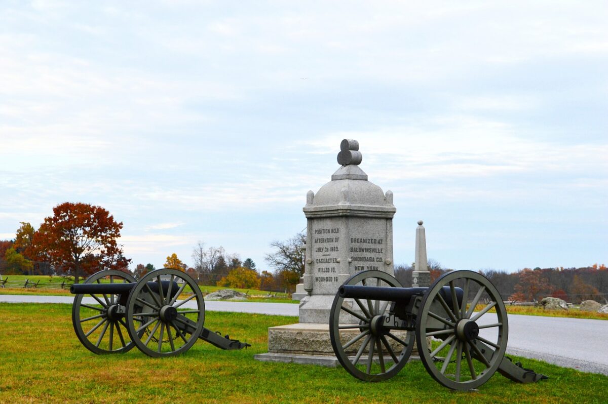 Ein Denkmal für die Schlacht von Gettysburg.