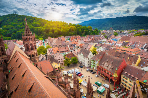 Freiburg - Historische Altstadt mit dem Freiburger Münster