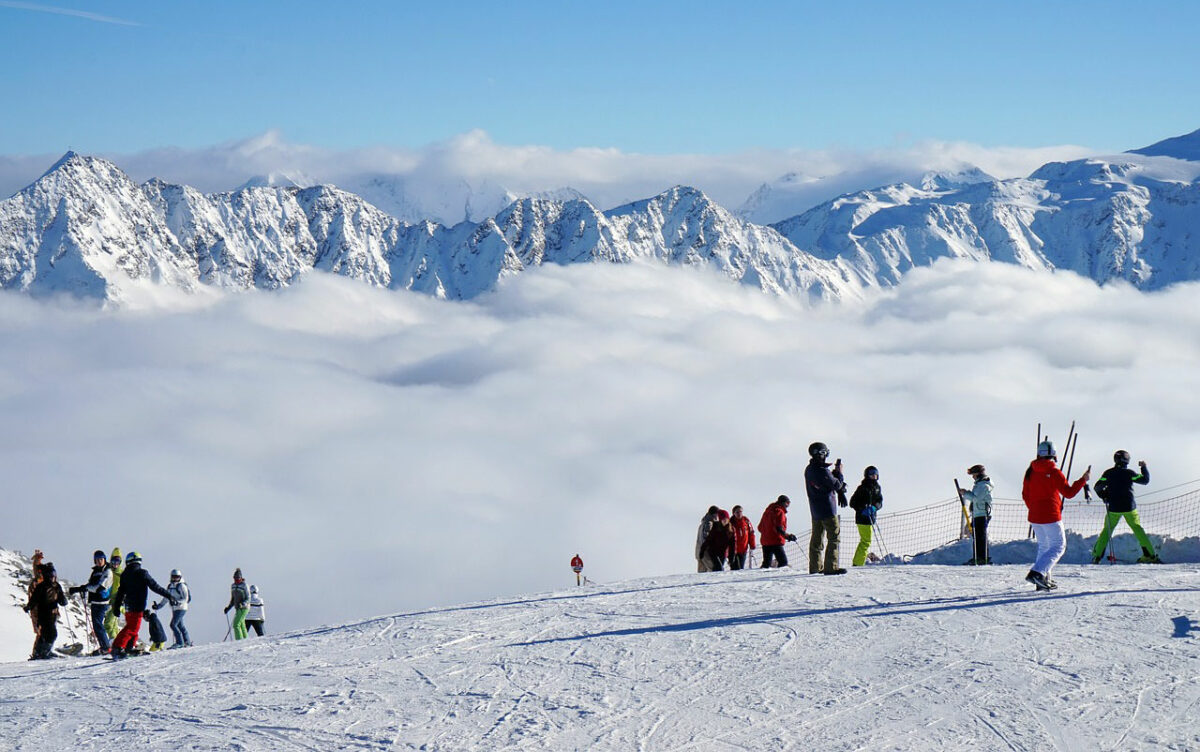 Winterlandschaft im Skigebiet Sölden